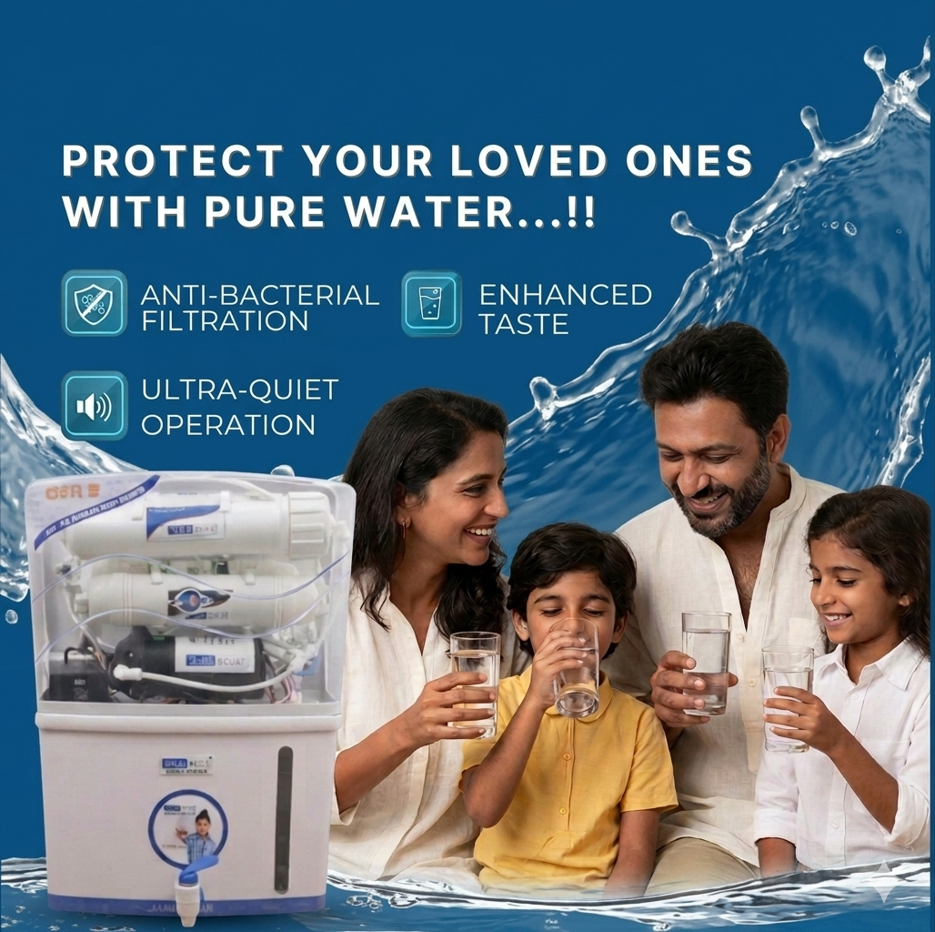 Healthy Family Drinking Pure RO Water